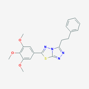 molecular formula C20H20N4O3S B508551 3-(2-Phenylethyl)-6-(3,4,5-trimethoxyphenyl)[1,2,4]triazolo[3,4-b][1,3,4]thiadiazole CAS No. 929834-40-2