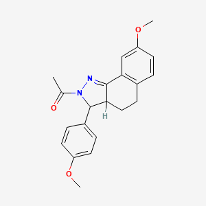 molecular formula C21H22N2O3 B5085531 2-acetyl-8-methoxy-3-(4-methoxyphenyl)-3,3a,4,5-tetrahydro-2H-benzo[g]indazole 