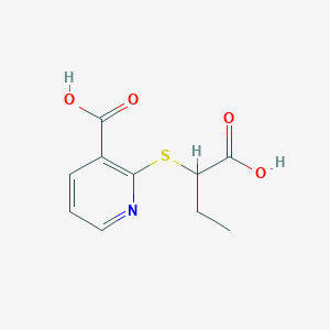 molecular formula C10H11NO4S B5085533 2-[(1-carboxypropyl)thio]nicotinic acid 