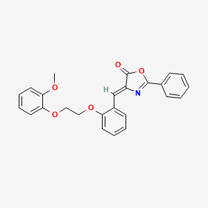 molecular formula C25H21NO5 B5085548 4-{2-[2-(2-methoxyphenoxy)ethoxy]benzylidene}-2-phenyl-1,3-oxazol-5(4H)-one 