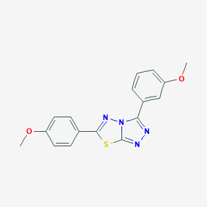 molecular formula C17H14N4O2S B508556 3-(3-Methoxyphenyl)-6-(4-methoxyphenyl)[1,2,4]triazolo[3,4-b][1,3,4]thiadiazole CAS No. 840495-15-0