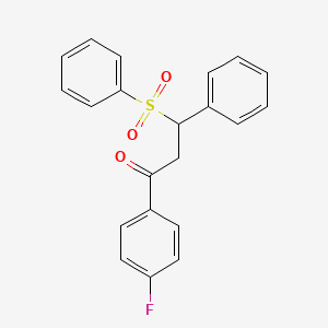 molecular formula C21H17FO3S B5085563 1-(4-fluorophenyl)-3-phenyl-3-(phenylsulfonyl)-1-propanone 