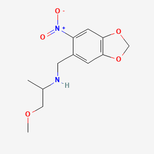 molecular formula C12H16N2O5 B5085601 (2-methoxy-1-methylethyl)[(6-nitro-1,3-benzodioxol-5-yl)methyl]amine 