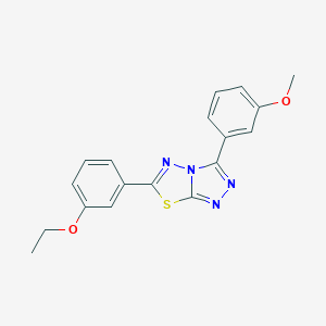 molecular formula C18H16N4O2S B508561 6-(3-Ethoxyphenyl)-3-(3-methoxyphenyl)[1,2,4]triazolo[3,4-b][1,3,4]thiadiazole CAS No. 841209-85-6