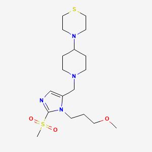 molecular formula C18H32N4O3S2 B5085641 4-(1-{[1-(3-methoxypropyl)-2-(methylsulfonyl)-1H-imidazol-5-yl]methyl}-4-piperidinyl)thiomorpholine 