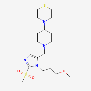 molecular formula C18H32N4O3S2 B5085641 4-[1-[[3-(3-methoxypropyl)-2-methylsulfonylimidazol-4-yl]methyl]piperidin-4-yl]thiomorpholine 