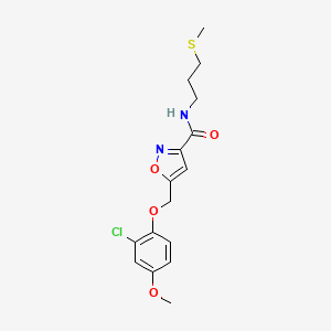 molecular formula C16H19ClN2O4S B5085649 5-[(2-chloro-4-methoxyphenoxy)methyl]-N-[3-(methylthio)propyl]-3-isoxazolecarboxamide 