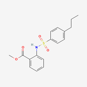 molecular formula C17H19NO4S B5085650 methyl 2-{[(4-propylphenyl)sulfonyl]amino}benzoate 