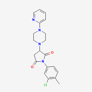 molecular formula C20H21ClN4O2 B5085658 1-(3-chloro-4-methylphenyl)-3-[4-(2-pyridinyl)-1-piperazinyl]-2,5-pyrrolidinedione 