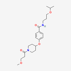 N-(3-isopropoxypropyl)-4-{[1-(3-methoxypropanoyl)-4-piperidinyl]oxy}benzamide