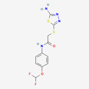 2-[(5-amino-1,3,4-thiadiazol-2-yl)thio]-N-[4-(difluoromethoxy)phenyl]acetamide