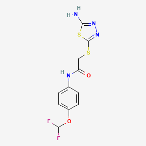 molecular formula C11H10F2N4O2S2 B5085713 2-[(5-amino-1,3,4-thiadiazol-2-yl)thio]-N-[4-(difluoromethoxy)phenyl]acetamide 