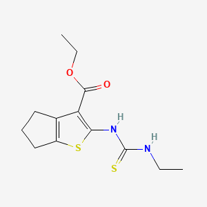 molecular formula C13H18N2O2S2 B5085719 ethyl 2-{[(ethylamino)carbonothioyl]amino}-5,6-dihydro-4H-cyclopenta[b]thiophene-3-carboxylate CAS No. 59898-48-5