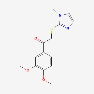 molecular formula C14H16N2O3S B5085723 1-(3,4-dimethoxyphenyl)-2-[(1-methyl-1H-imidazol-2-yl)thio]ethanone 