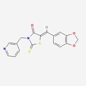 molecular formula C17H12N2O3S2 B5085728 5-(1,3-benzodioxol-5-ylmethylene)-3-(3-pyridinylmethyl)-2-thioxo-1,3-thiazolidin-4-one 