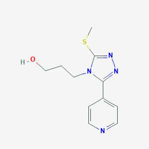 molecular formula C11H14N4OS B508573 3-[3-(methylsulfanyl)-5-(4-pyridinyl)-4H-1,2,4-triazol-4-yl]-1-propanol CAS No. 947029-98-3