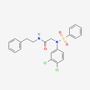 molecular formula C22H20Cl2N2O3S B5085734 N~2~-(3,4-dichlorophenyl)-N~1~-(2-phenylethyl)-N~2~-(phenylsulfonyl)glycinamide 