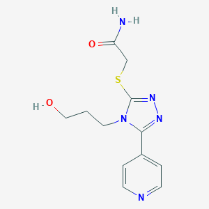 molecular formula C12H15N5O2S B508574 2-{[4-(3-hydroxypropyl)-5-(4-pyridinyl)-4H-1,2,4-triazol-3-yl]sulfanyl}acetamide CAS No. 947030-01-5