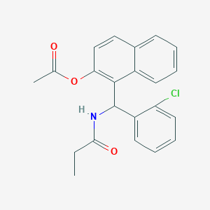 molecular formula C22H20ClNO3 B5085740 1-[(2-chlorophenyl)(propionylamino)methyl]-2-naphthyl acetate 