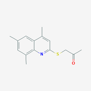 molecular formula C15H17NOS B5085764 1-[(4,6,8-trimethyl-2-quinolinyl)thio]acetone 