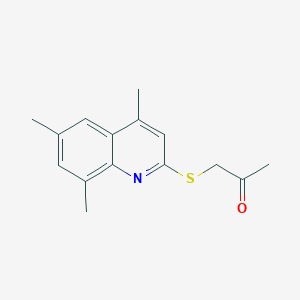 1-[(4,6,8-trimethyl-2-quinolinyl)thio]acetone