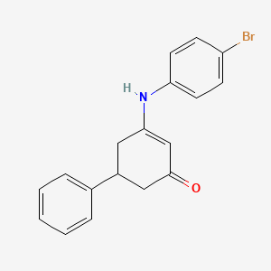 molecular formula C18H16BrNO B5085766 3-[(4-bromophenyl)amino]-5-phenyl-2-cyclohexen-1-one 