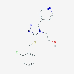 molecular formula C16H15ClN4OS B508577 2-[3-[(2-chlorobenzyl)sulfanyl]-5-(4-pyridinyl)-4H-1,2,4-triazol-4-yl]ethanol CAS No. 929964-94-3