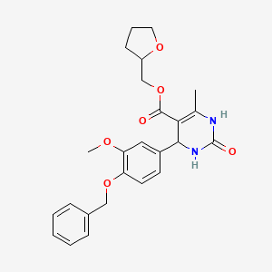 molecular formula C25H28N2O6 B5085773 tetrahydro-2-furanylmethyl 4-[4-(benzyloxy)-3-methoxyphenyl]-6-methyl-2-oxo-1,2,3,4-tetrahydro-5-pyrimidinecarboxylate 