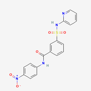 molecular formula C18H14N4O5S B5085779 N-(4-nitrophenyl)-3-[(2-pyridinylamino)sulfonyl]benzamide 
