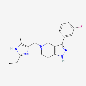 5-[(2-ethyl-4-methyl-1H-imidazol-5-yl)methyl]-3-(3-fluorophenyl)-4,5,6,7-tetrahydro-1H-pyrazolo[4,3-c]pyridine