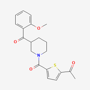 molecular formula C20H21NO4S B5085809 1-(5-{[3-(2-methoxybenzoyl)-1-piperidinyl]carbonyl}-2-thienyl)ethanone 