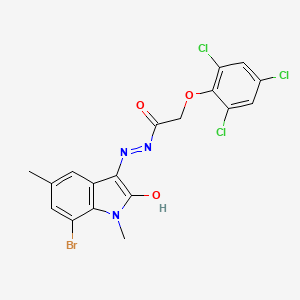 N'-(7-bromo-1,5-dimethyl-2-oxo-1,2-dihydro-3H-indol-3-ylidene)-2-(2,4,6-trichlorophenoxy)acetohydrazide