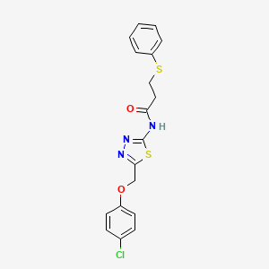 N-{5-[(4-chlorophenoxy)methyl]-1,3,4-thiadiazol-2-yl}-3-(phenylthio)propanamide