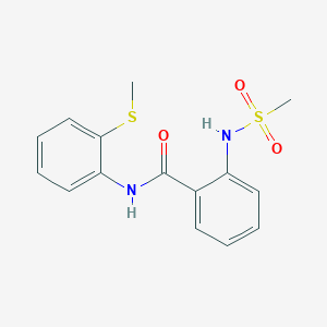molecular formula C15H16N2O3S2 B5085835 2-[(methylsulfonyl)amino]-N-[2-(methylthio)phenyl]benzamide 