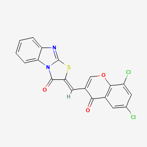 molecular formula C19H8Cl2N2O3S B5085839 2-[(6,8-dichloro-4-oxo-4H-chromen-3-yl)methylene][1,3]thiazolo[3,2-a]benzimidazol-3(2H)-one 