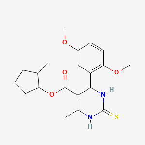 2-methylcyclopentyl 4-(2,5-dimethoxyphenyl)-6-methyl-2-thioxo-1,2,3,4-tetrahydro-5-pyrimidinecarboxylate
