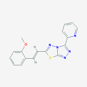 molecular formula C17H13N5OS B508585 6-[2-(2-Methoxyphenyl)vinyl]-3-(2-pyridinyl)[1,2,4]triazolo[3,4-b][1,3,4]thiadiazole CAS No. 929871-55-6
