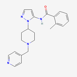 molecular formula C22H25N5O B5085875 2-methyl-N-{1-[1-(4-pyridinylmethyl)-4-piperidinyl]-1H-pyrazol-5-yl}benzamide 