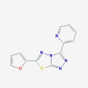 molecular formula C12H7N5OS B508588 6-(2-Furyl)-3-(2-pyridinyl)[1,2,4]triazolo[3,4-b][1,3,4]thiadiazole CAS No. 575466-97-6