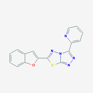molecular formula C16H9N5OS B508589 6-(1-Benzofuran-2-yl)-3-(2-pyridinyl)[1,2,4]triazolo[3,4-b][1,3,4]thiadiazole CAS No. 929964-22-7