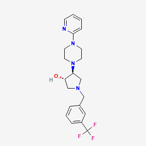 molecular formula C21H25F3N4O B5085897 (3S*,4S*)-4-[4-(2-pyridinyl)-1-piperazinyl]-1-[3-(trifluoromethyl)benzyl]-3-pyrrolidinol 