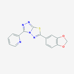 molecular formula C15H9N5O2S B508590 6-(1,3-Benzodioxol-5-yl)-3-(2-pyridinyl)[1,2,4]triazolo[3,4-b][1,3,4]thiadiazole CAS No. 929847-99-4