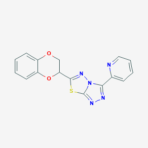 molecular formula C16H11N5O2S B508591 6-(2,3-Dihydro-1,4-benzodioxin-2-yl)-3-(2-pyridinyl)[1,2,4]triazolo[3,4-b][1,3,4]thiadiazole CAS No. 947930-52-1