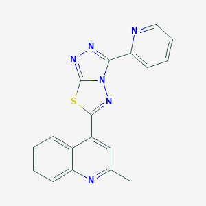 molecular formula C18H12N6S B508594 2-Methyl-4-[3-(2-pyridinyl)[1,2,4]triazolo[3,4-b][1,3,4]thiadiazol-6-yl]quinoline CAS No. 929836-27-1