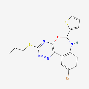 molecular formula C17H15BrN4OS2 B5085950 10-bromo-3-(propylthio)-6-(2-thienyl)-6,7-dihydro[1,2,4]triazino[5,6-d][3,1]benzoxazepine 