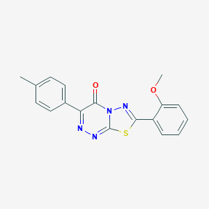 molecular formula C18H14N4O2S B508597 7-(2-methoxyphenyl)-3-(4-methylphenyl)-4H-[1,3,4]thiadiazolo[2,3-c][1,2,4]triazin-4-one CAS No. 929831-28-7
