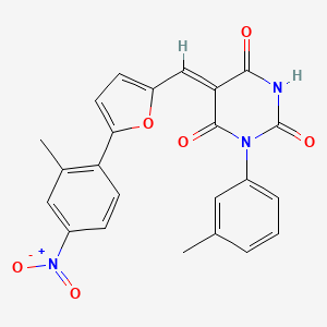 5-{[5-(2-methyl-4-nitrophenyl)-2-furyl]methylene}-1-(3-methylphenyl)-2,4,6(1H,3H,5H)-pyrimidinetrione