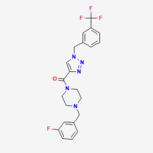 molecular formula C22H21F4N5O B5085990 1-(3-fluorobenzyl)-4-({1-[3-(trifluoromethyl)benzyl]-1H-1,2,3-triazol-4-yl}carbonyl)piperazine 