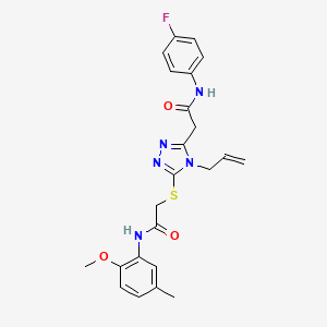 molecular formula C23H24FN5O3S B5085998 2-[(4-allyl-5-{2-[(4-fluorophenyl)amino]-2-oxoethyl}-4H-1,2,4-triazol-3-yl)thio]-N-(2-methoxy-5-methylphenyl)acetamide 