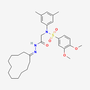 molecular formula C30H43N3O5S B5086004 N-[2-(2-cyclododecylidenehydrazino)-2-oxoethyl]-N-(3,5-dimethylphenyl)-3,4-dimethoxybenzenesulfonamide 